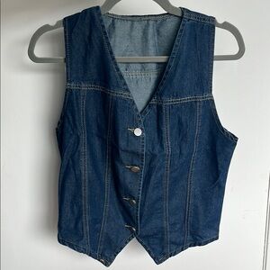Denim Button-Up Vest